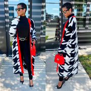 Warm Loose Houndstooth Plush Long Coat LSD 2361