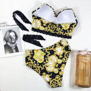 Sexy Lace Strap Bra and Panty Split Swimsuit Lace Strap Detachable CSYZ B117W