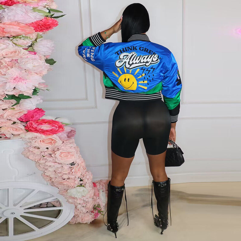 Printed Fashion Baseball Coat YNSF 1881