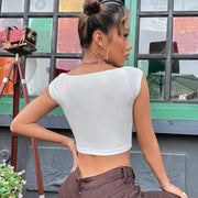 Square Neck Ultra Short Sleeveless Tank Top GYSQ CVCD0810