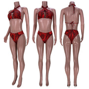 Sexy Snake Skin Print 2PCS Bikinis Set MDF 5226