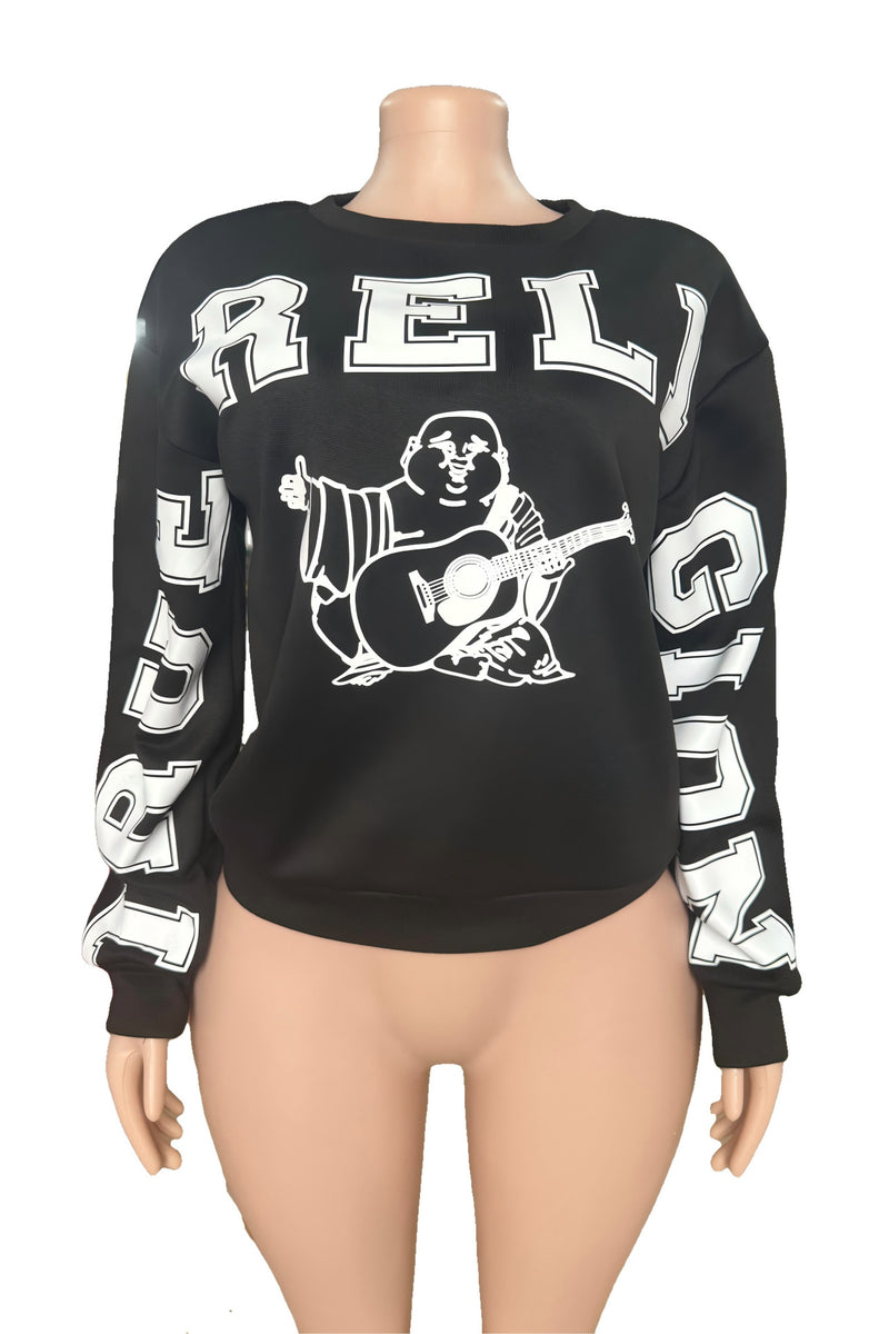 Long Sleeve Letter Print Sweatshirt GFCF 1410