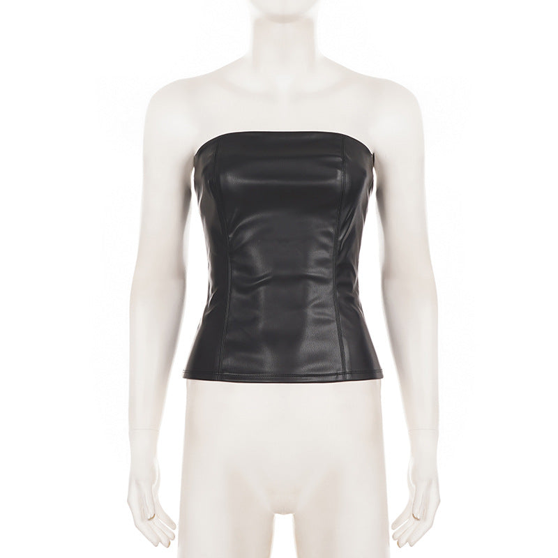 Sexy Leather Tube Top Tank Top GPKJ MR52013