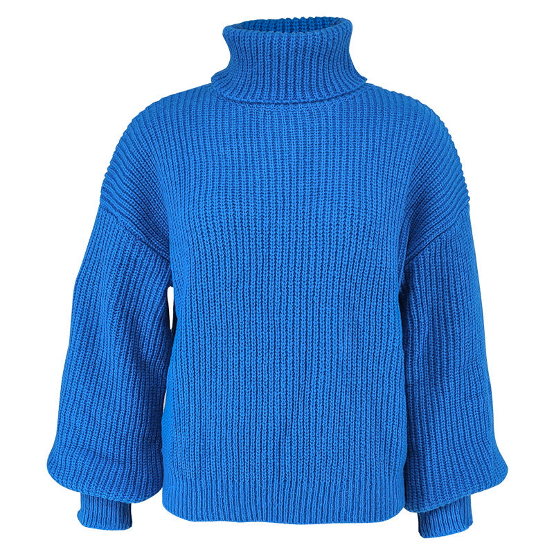 Solid Color Knits High Collar Sweater GDAM 1020