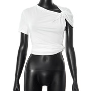 Solid Color Irregular T Shirts GSZM C25TP021