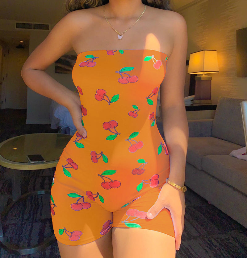 Sexy Print Slim Tube Top Romper GWLS LD201060