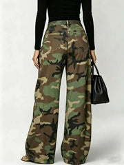 Camouflage Print Loose Jeans OD 8782