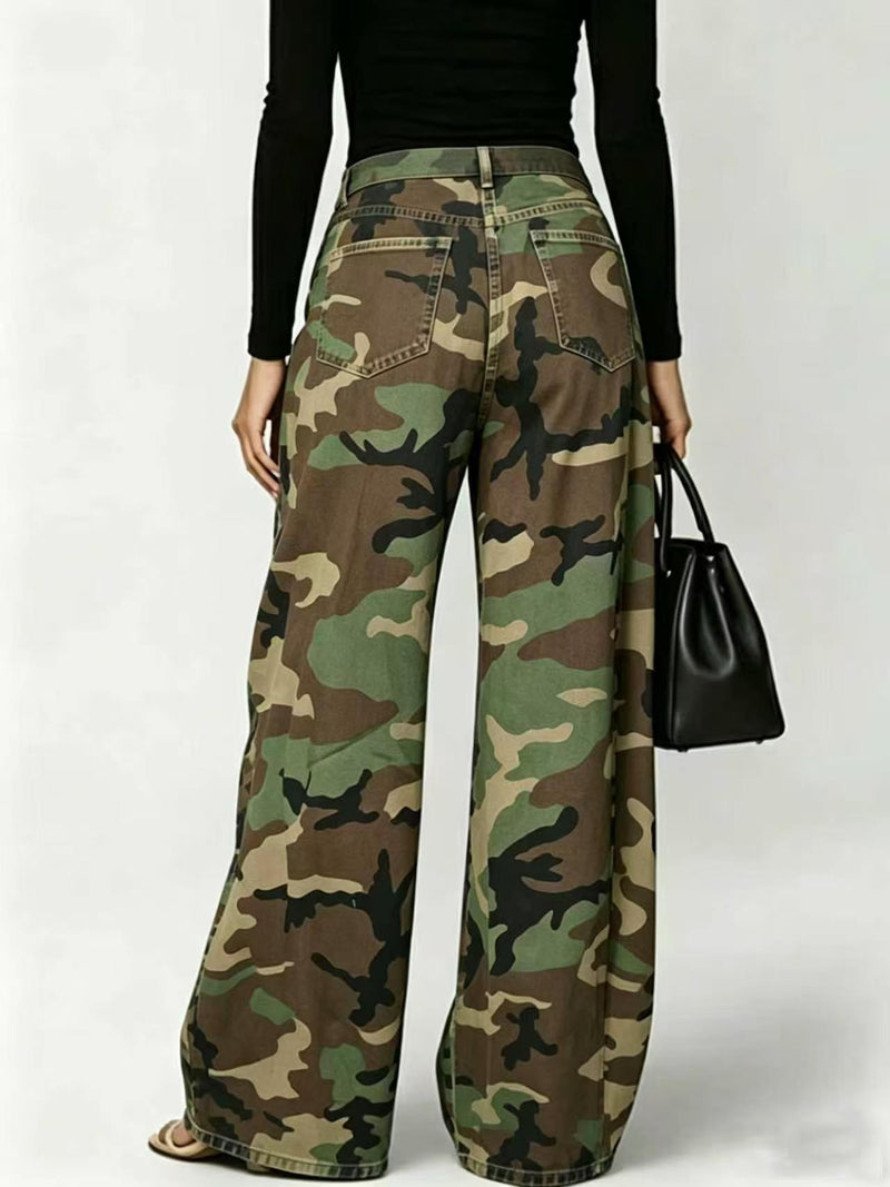 Camouflage Print Loose Jeans OD 8782