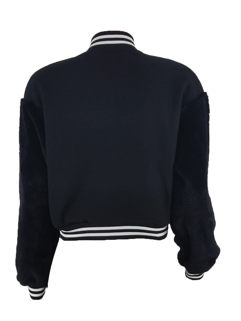 D Letter Print Baseball Jacket Coat ZDF 31326