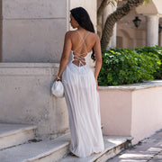 Mesh Solid Color Sling Backless Jumpsuit BY 7738