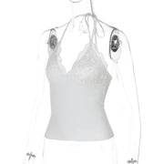 Sexy Lace Backless Tie Up Vest BLG T4A17588K