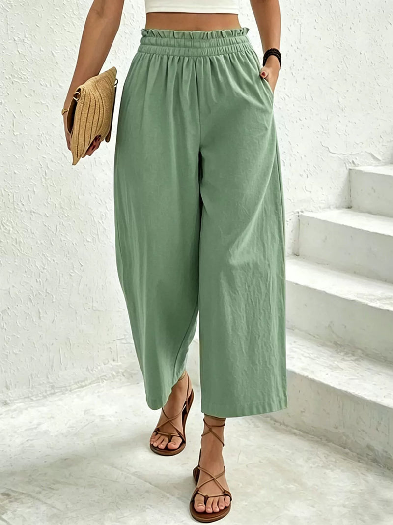 Solid Color Loose Straight Pants ZDF 33531