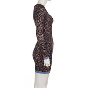 Leopard Print Split Mini Dress GPKJ MR51594