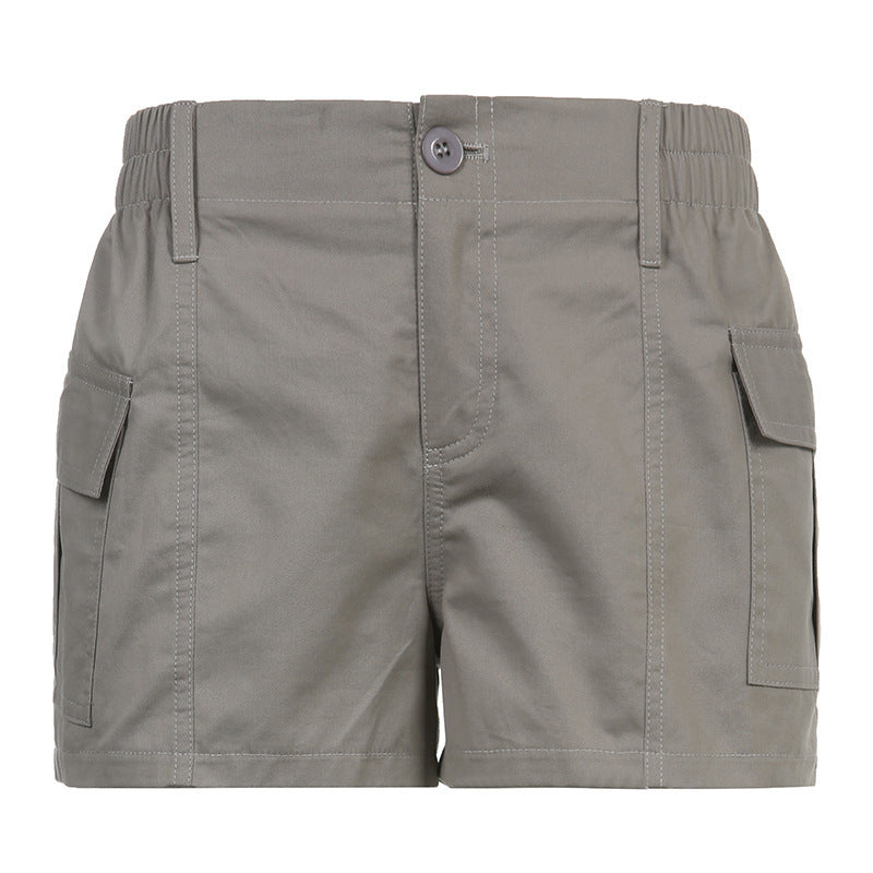 Solid Color Denim Casual Short GKNF TSSC 170
