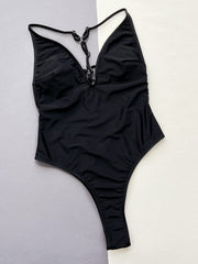 Sexy Hollow Out Solid One Piece Swimsuit CSYZ D339WY