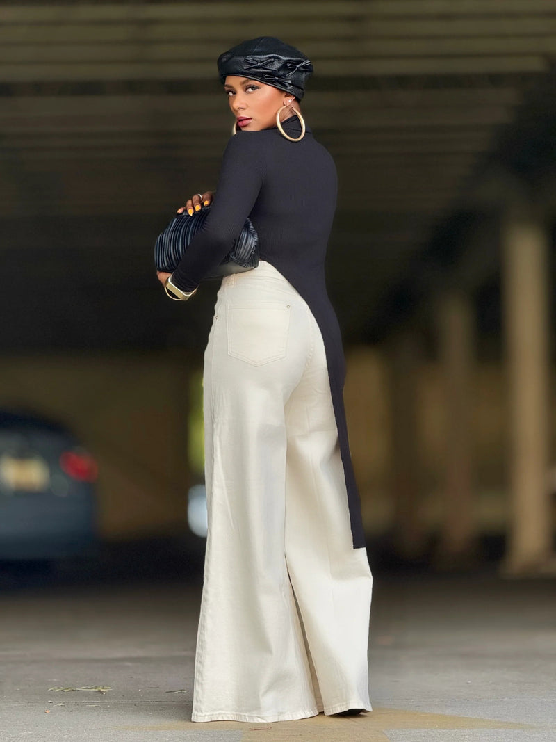 Retro White Micro Flared Jeans GYLN 1883