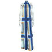 Print Sleeveless Backless Loose Jumpsuit GJYO JP006372
