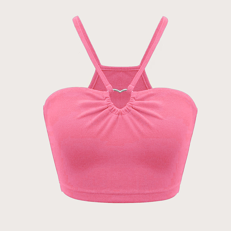 Solid Color Sling Short Vest Tops GYSQ CVDH0320