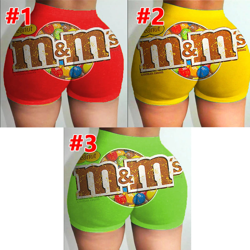 Plus Size Sexy Letter Print Bodycon Mini Shorts SHD 9303