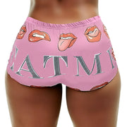 Letter Print Tight Short QYMF 3057