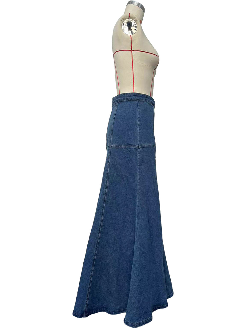 Fashion Denim Solid Half Body Skirt OD 8681