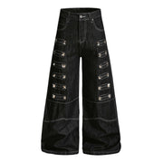 Plus Size Metal Studded Washed Loose Jeans GYLN 0338