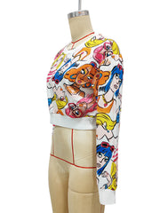 Fashion Print Long Sleeve Sweatshirt SH 390953