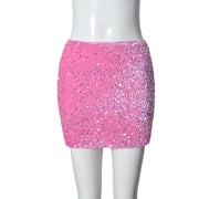 Sexy Sequin Velvet Mini Skirts GNZD 51606DBD