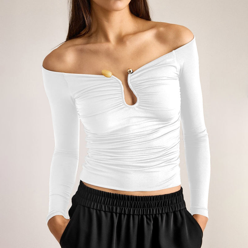 One Shoulder Long Sleeve T Shirt BLG T4917486K