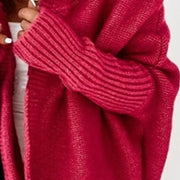 Hooded Collar Knit Bat Sleeve Loose Sweater GBLH 2101