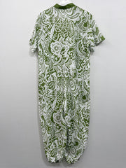 Plus Size Print Short Sleeve Loose Jumpsuit QMZF 1899