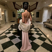 Solid Color Irregular Backless Maxi Dress GYME K6D02425A