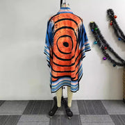 Printed Cardigan Drop Shoulder Bat Sleeve Jacket NY 10891