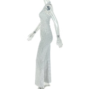 Halterneck V Neck Polka Dot Print Jumpsuit GJYO JS919185