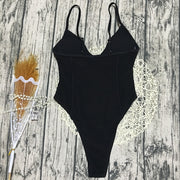 Black Mesh Sexy Bikini One Piece Swimsuit CASF 8763