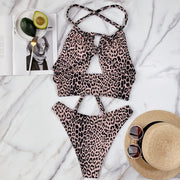Sexy Leopard Print Hollow Swimsuit CSYZ B251