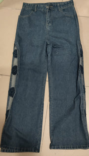 Hollow Out Split Floral Jeans GYLN 8714