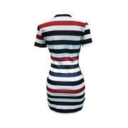 Cartoon Stripe Print Short Sleeve Mini Dress BN 9160