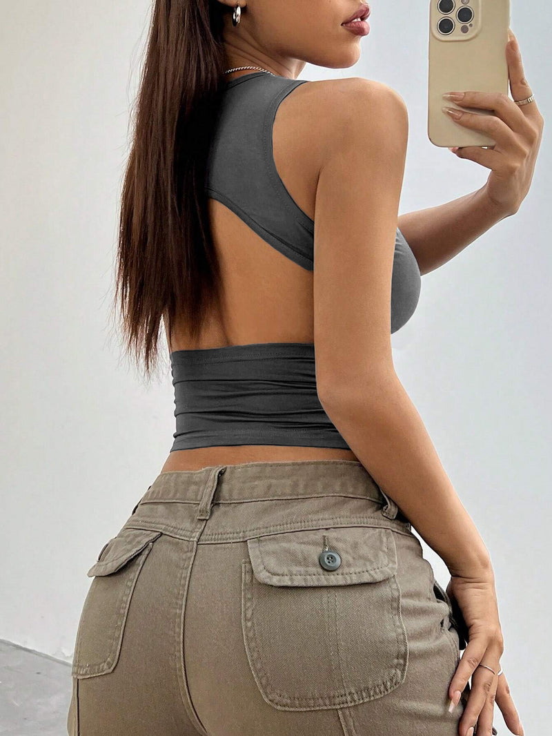 Solid Color Tight Sleeveless Tank Tops GYSQ CDEA2460