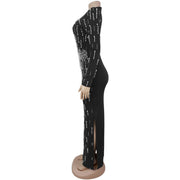Hot Diamond Long Sleeve Maxi Dress BY 7767