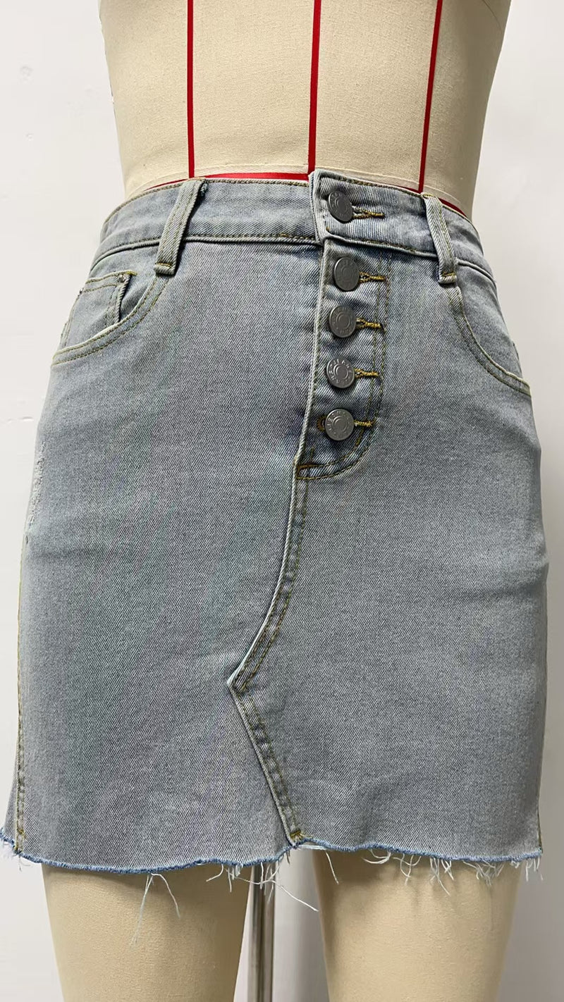 Sexy Washed Holes Mini Skirts GSMF 13678