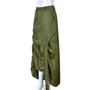 Slit Drawstring Pleated Half body Skirt GNZD 9131DD