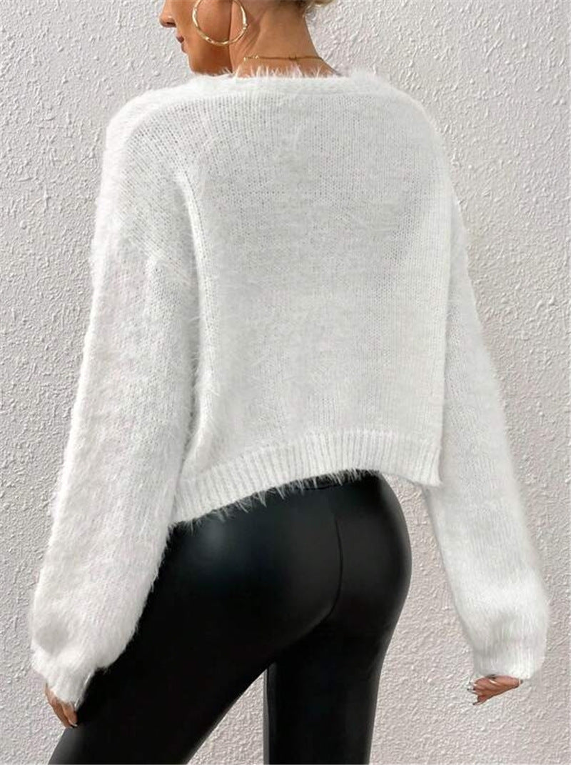 Solid Color Long Sleeve Knits Cardigan GZYF 1077