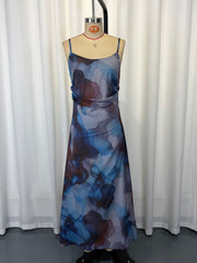 Sling Print Chiffon Maxi Dress GWDS 260307