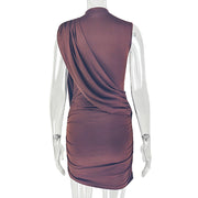 Solid Color Ruched Sleeveless Mini Dress GJYO JD305576