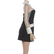 Mesh Patchwork Long Sleeve Mini Dress XEF K6D16640A
