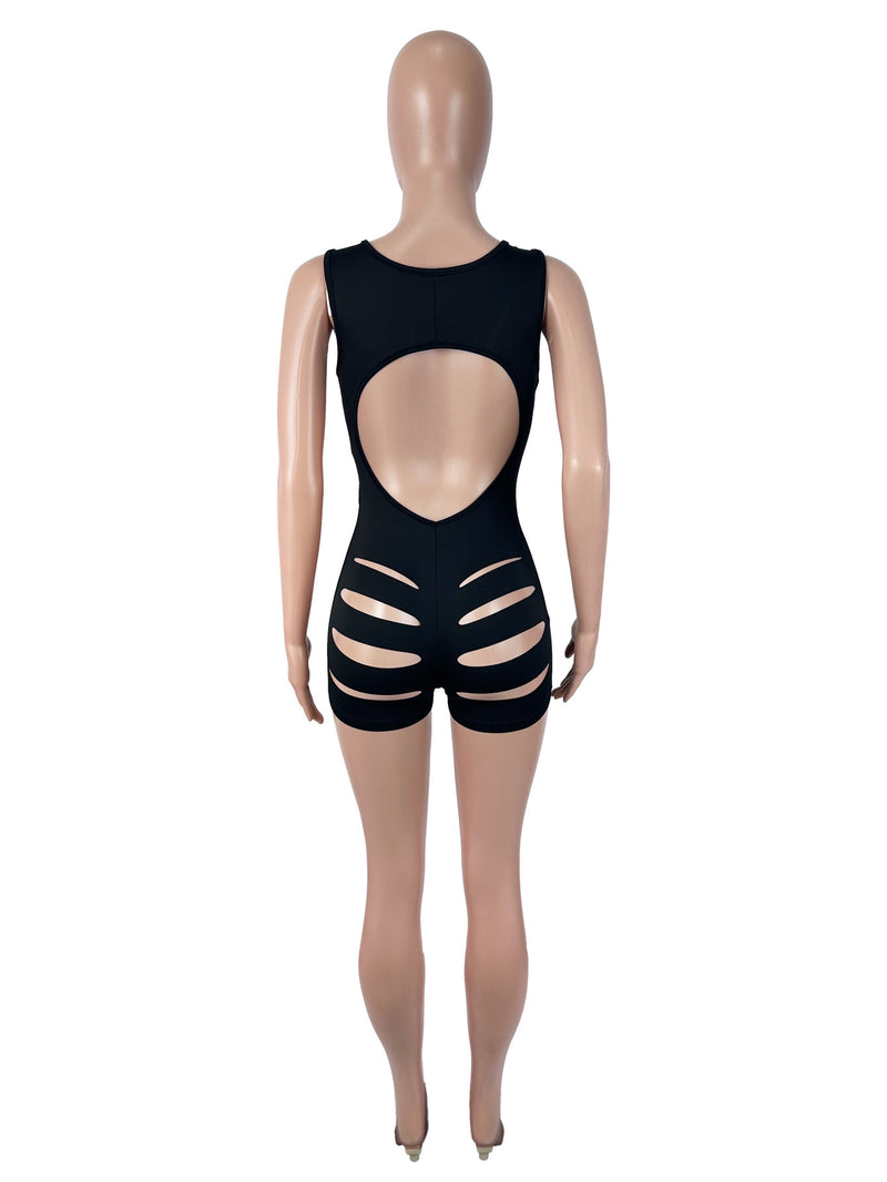 Sleeveless Hollow Out Romper SHD 9987