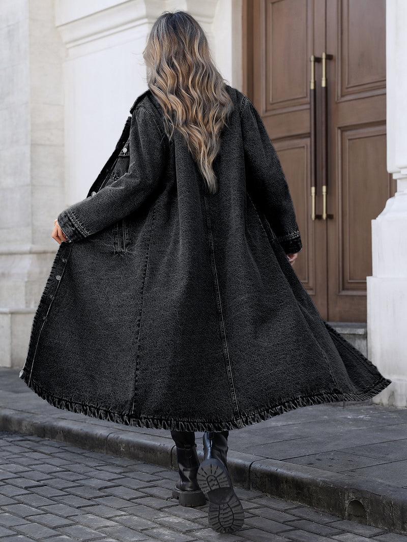 Long Sleeve Loose Denim Long Coats GYXN 20807