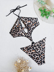 Leopard Print Bandage One Piece Swimsuit CASF 6511