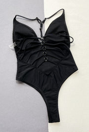 Sexy Hollow Out Solid One Piece Swimsuit CSYZ D339WY